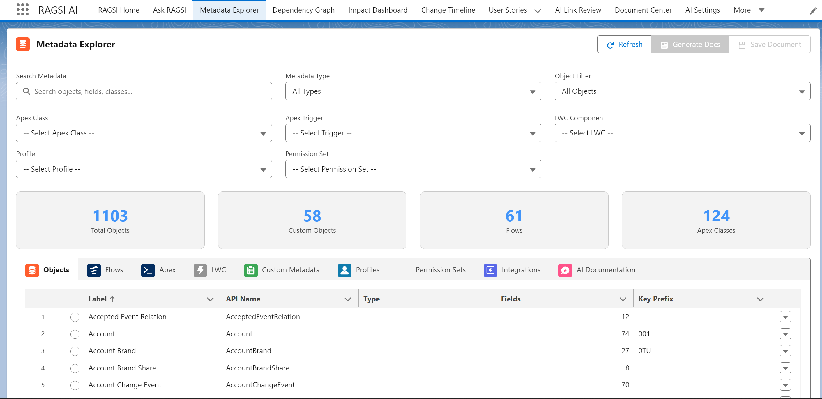 Metadata Explorer - Browse all objects, fields, flows and more